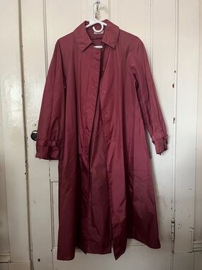 totes Water-Resistant Trench Coat - Rose Burgundy